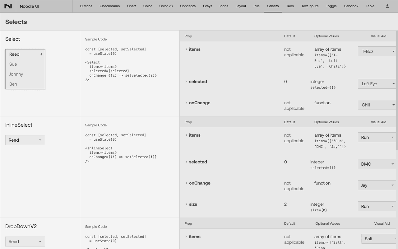 Noodle UI screenshot